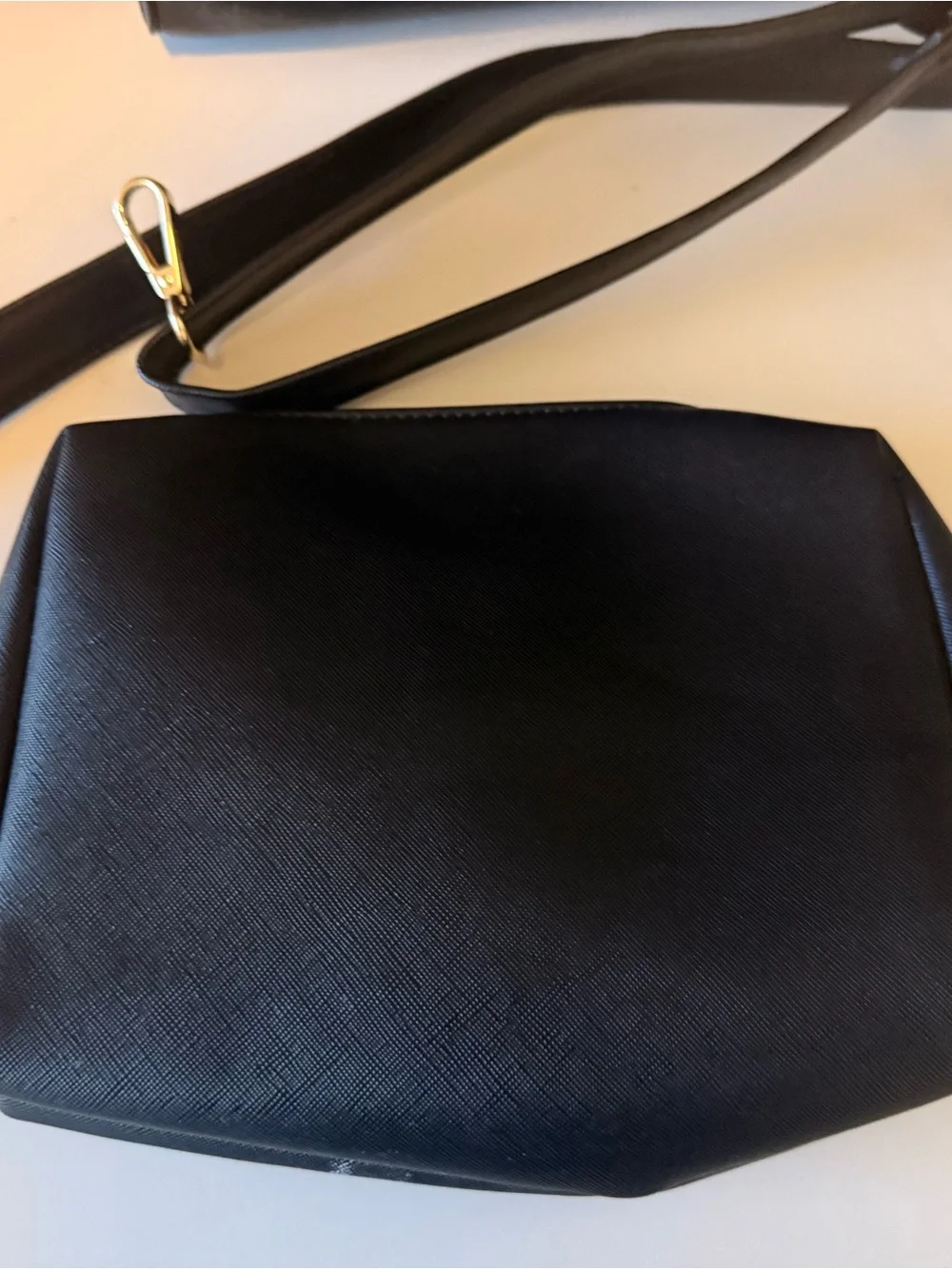 Structured Black laptop tote  with Gold Hardware and two accessories bags
